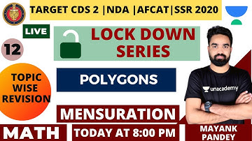 Polygons | Mensuration | Lock Down Series | Target CDS | AFCAT | CAPF | NDA 2020