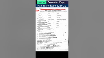 Class 8th Computer Half yearly exam Paper 2024-25 | #9th_class_paper #8th #trending #shorts