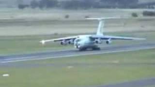 Russian IL-76 attempts to crash during takeoff