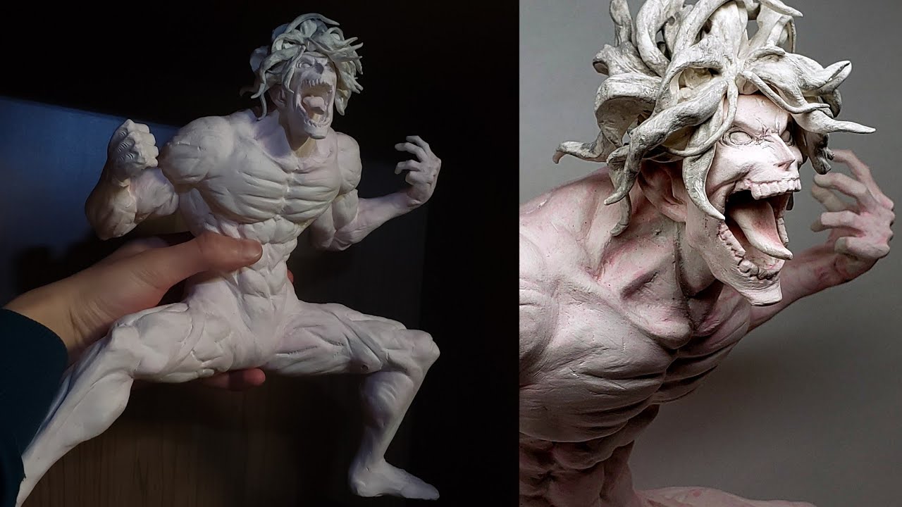 進撃の巨人 エレンの巨人フィギュア作ってみた Sculpting Eren Titan Attack On Titan Shingeki No Kyojin Youtube