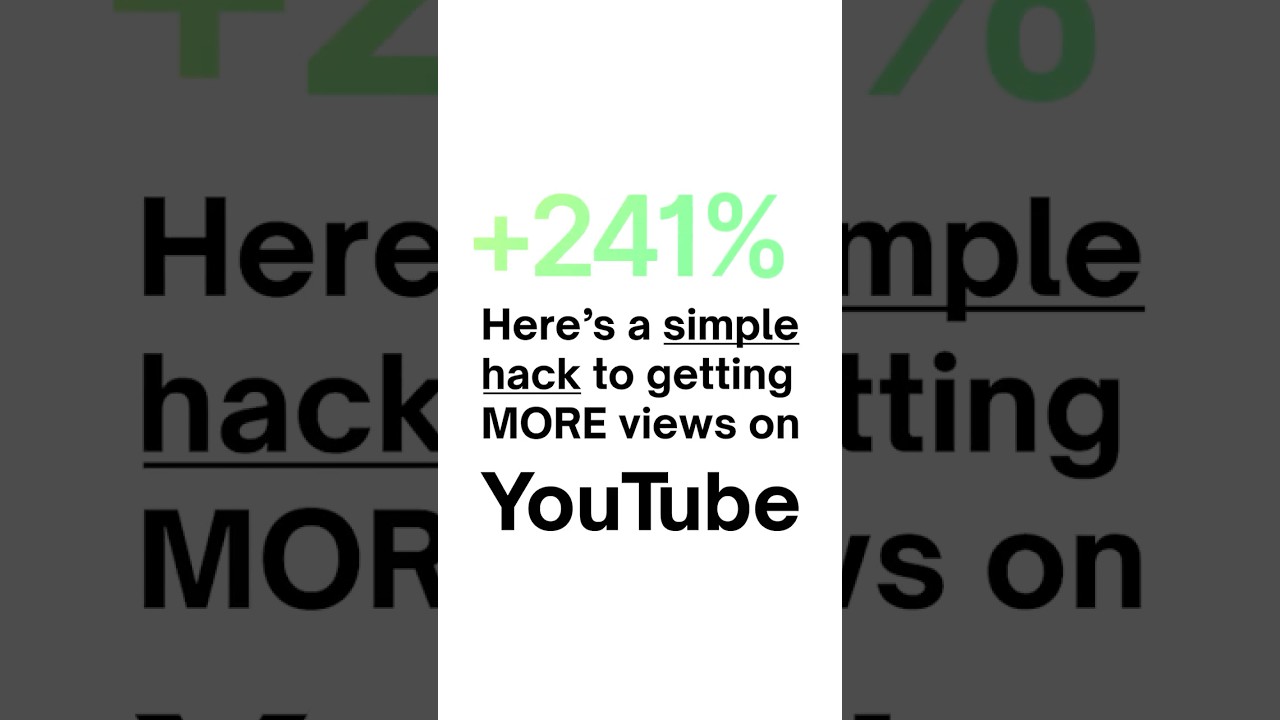 How to get MORE views on YouTube in less than a minute🤯