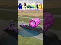 🔥AmongUS,Skibid, DinoQuen, Crazy Frog, Cat: Cars🚗VS Barbiev Bollard BeamNG🚗🎮 Shorts!🔥