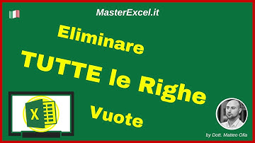 MasterExcel.it - Tutorial: come Eliminare TUTTE le Righe Vuote in pochi click su Excel