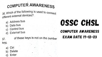 OSSC CHSL Computer Awareness Unofficial Answer Key || Exam Date-17/12/2023