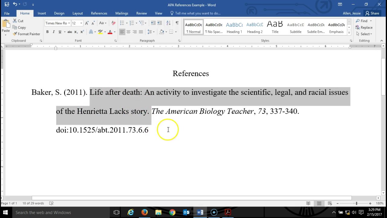 How to Cite an Article in APA Style Format Quick Demo