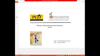 Question Set 05 | Database Management System | Java Institute