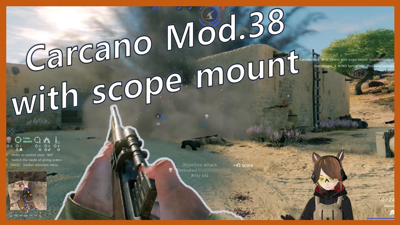 Enlisted Carcano Mod.38 with scope mount 6 round clip sniper rifle