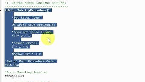 VBA Error Handling P1