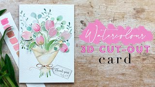 3D Watercolour Greetings Card