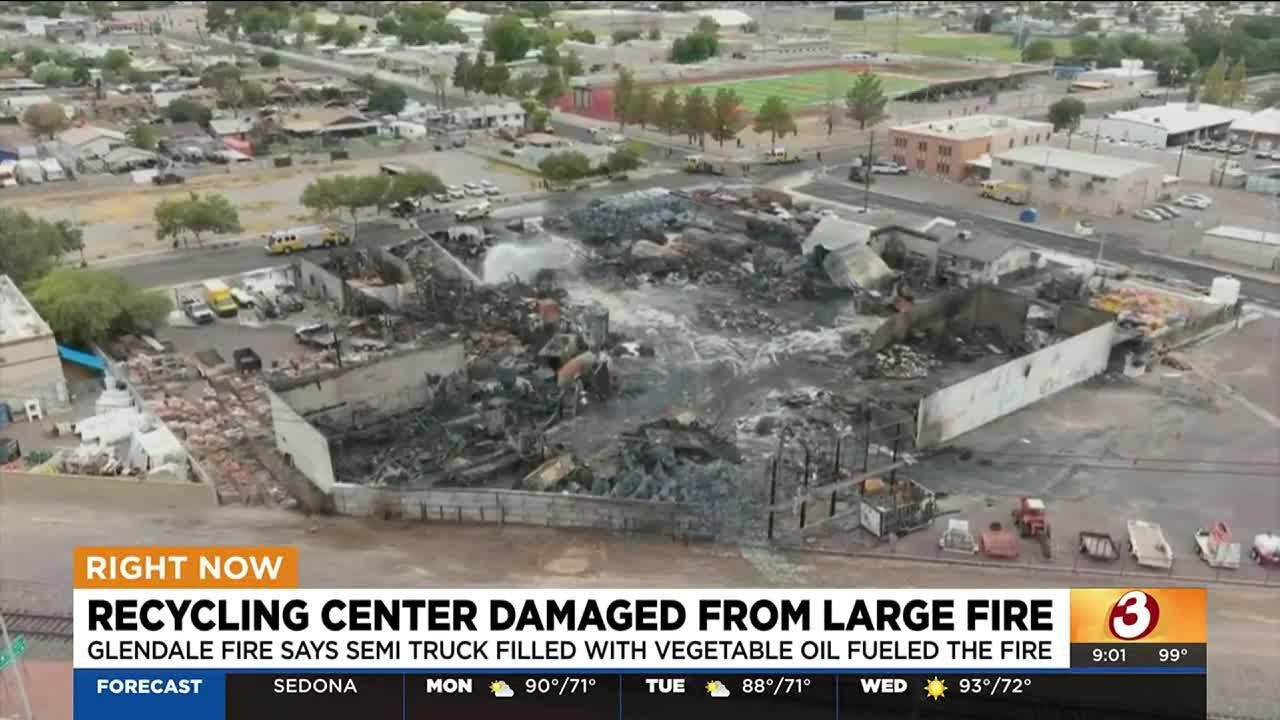 Glendale recycling center damaged from large fire YouTube