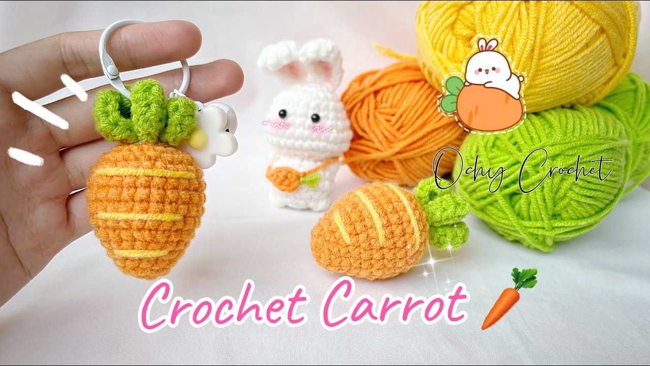Crochet Carrot Amigurumi 🥕 | Free Crochet Pattern | Móc móc khoá củ cà rốt