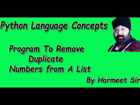 Python Program To Remove Duplicate Numbers From A List | BY Harmeet Sir