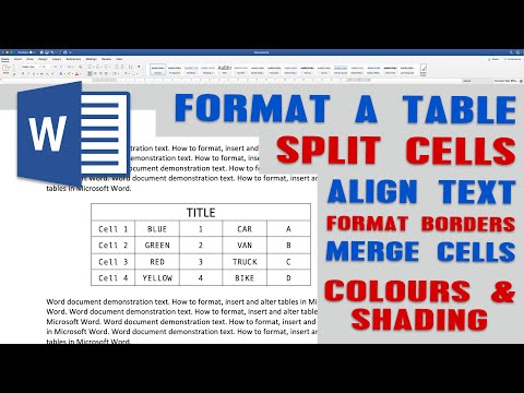 How to format a Table in Word ¦ Table in Word ¦ Tutorials for Microsoft Word