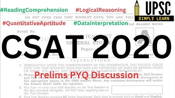 UPSC CSAT 2020 Full Solved Paper  Q1-80 | Prelims 2020 CSAT #upsccsat #upsccsat2020  #ias #upsc