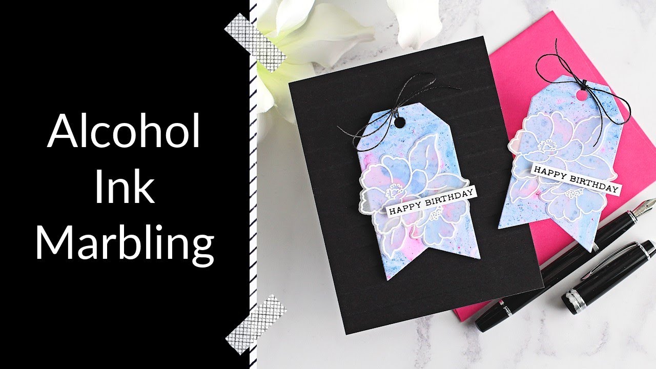 Altenew Alcohol Ink Marbling | Terrific Tags with Michelle - YouTube