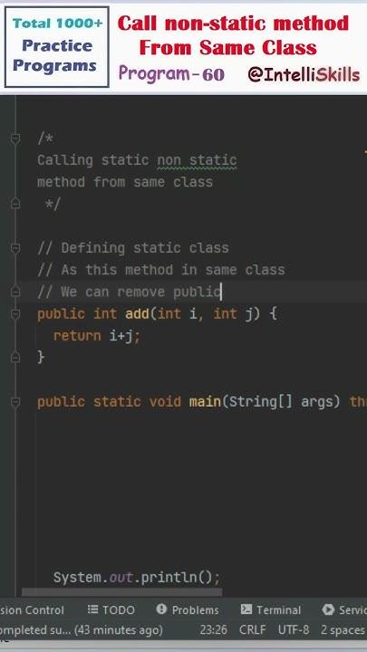 Calling Non static method in Java #Shorts #java #coding - YouTube