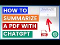 How To Summarize PDF With ChatGPT?