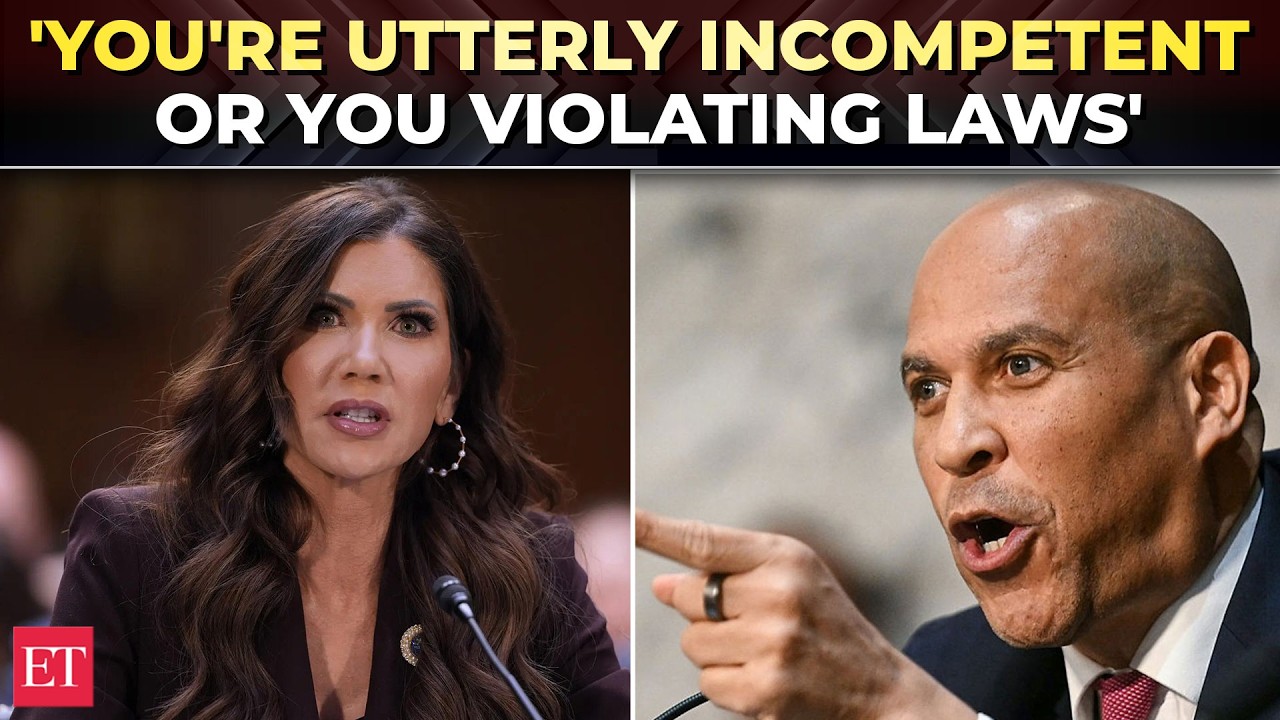 'Either resign, else Congress will impeach you': Sen Booker's fiery Senate clash with Noem over ICE