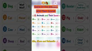 🐶 Animal Names and Their Sounds | Learn Animal Sounds for Kids 🐮🦁 | English Vocabulary #Shorts