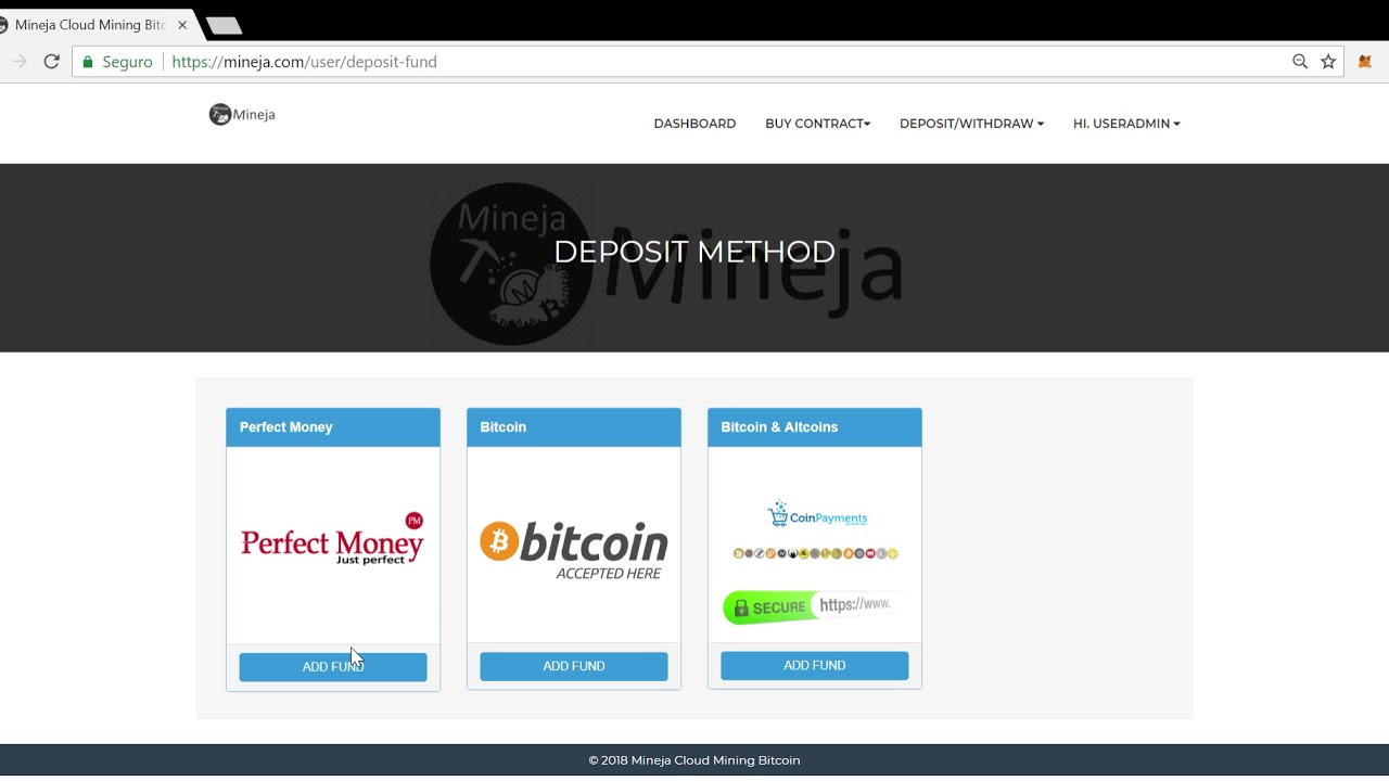 Mineja Cloud Mining Bitcoin How To Deposit Perfect Money - 
