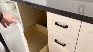 Temecula Hall Bathroom Remodel | Black-Trim Walk-In Shower, Penny-Tile Pan & Custom Shaker Vanity
