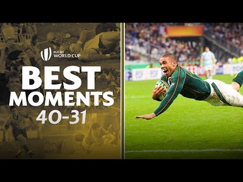 Shocks, tries and world record highs! | 40-31 best rugby world cup moments