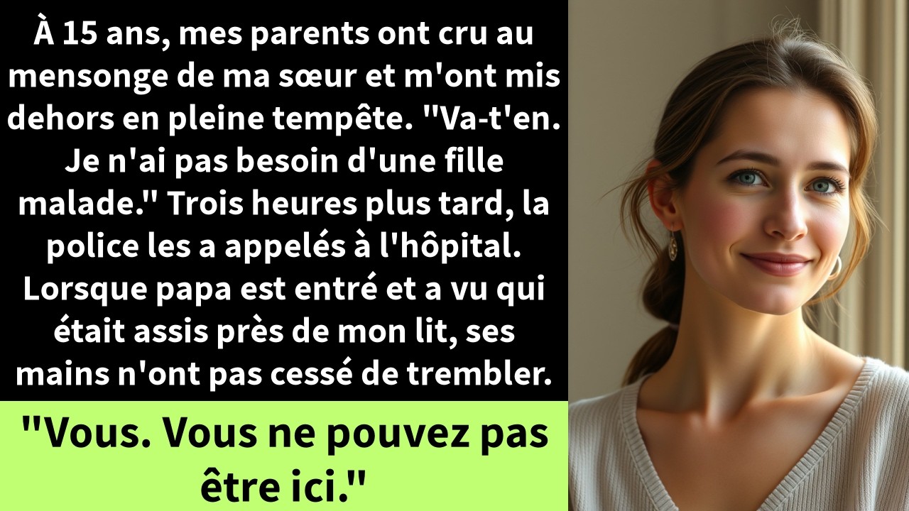 À 15 ans, mes parents ont cru au mensonge de ma sœur et m'ont mis dehors en pleine tempête.