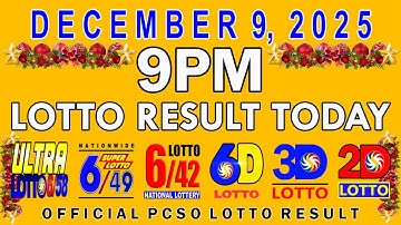 9pm Lotto Result Today PCSO December 9 2025