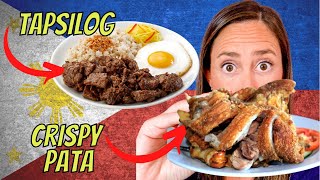 Trying Crispy Pata and Tapsilog for the First Time! | Filipino Food Experience 😄