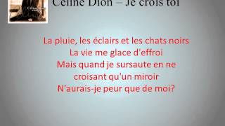 Vignette de la vidéo "Je crois toi - Céline Dion LYRICS"