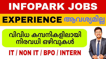 Infopark Jobs 🔥 No experience required | Infopark Kochi Jobs | Job vacancy malayalam | Jobhunter