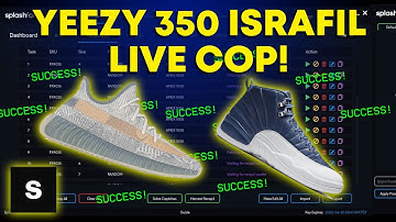Yeezy Israfil & Jordan 12 Indigo Live Cop! Splash Force, ANB AIO, WhatBot, PD Sneaker Bots