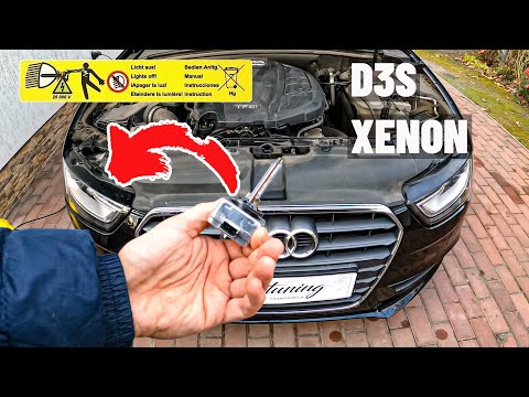 Replacing the xenon low beam lamp D3S Audi A4 B8 Headlight Xenon D3S Bulbs replacement
