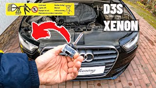 Replacing the xenon low beam lamp D3S Audi A4 B8 Headlight Xenon D3S Bulbs replacement