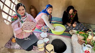 IRAN Village Daily Life Kidney Beans Stew and Baking Local Bread in Tandoor