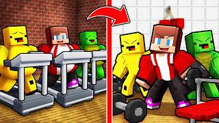 JJ and Mikey From WEAK To STRONG Gym Evolution in Minecraft!