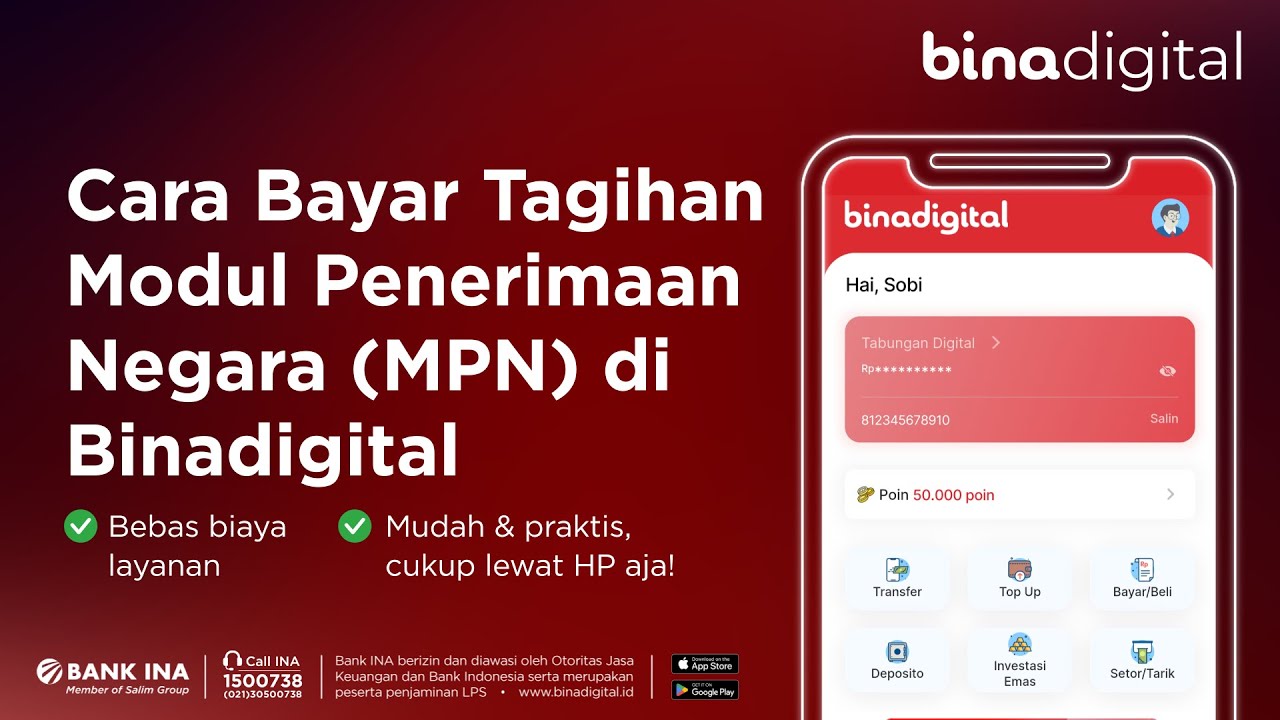 Ini dia cara mudah bayar Tagihan MPN langsung di aplikasi Binadigital.