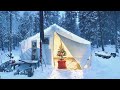 33c winter camping in a christmas hot tent