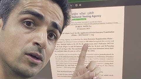 JEE 2023: Admit Card Update | Announced For All Shifts [NTA Update] Arvind Sir | Vedantu