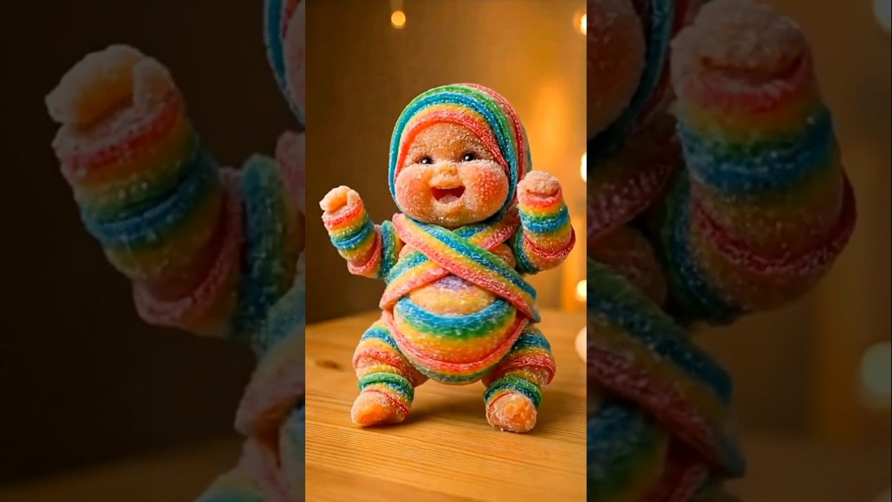 👶🌈 Rainbow Candy Baby ASMR | Chewy Sweet Bites & Colorful Crunch Sounds (Intense Tingles!)