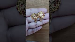 22ct gold earrings 😘⚡#gold #jewellery #fashion #bangles #trending #lyrics#wedding