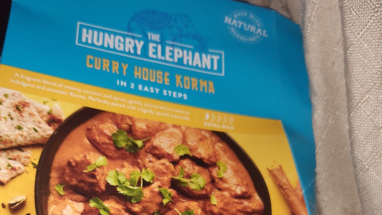 the hungry elephant curry house korma kit ..from tesco n vegan .. YouTube