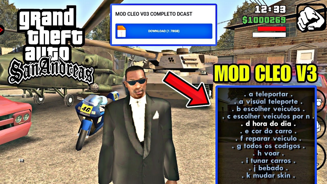 NOVO MOD CLEO V03 COMPLETO PARA GTA SAN ANDREAS ANDROID - TODOS OS ...