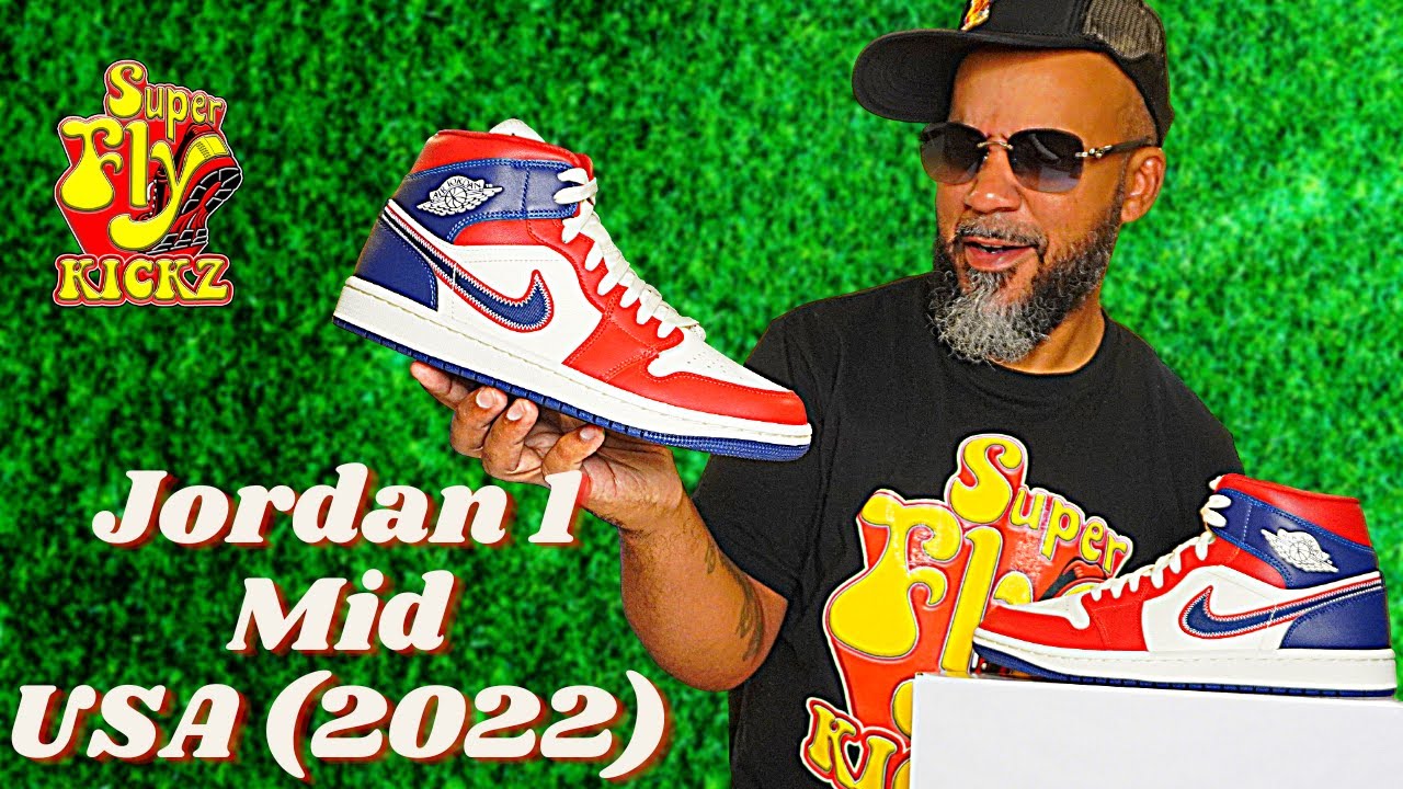 THE JORDAN 1 MID USA (W) 2022 IS REPRESENTING THE COUNTRY "THE FLY WAY"  (WHERE TO BUY)!!! - YouTube