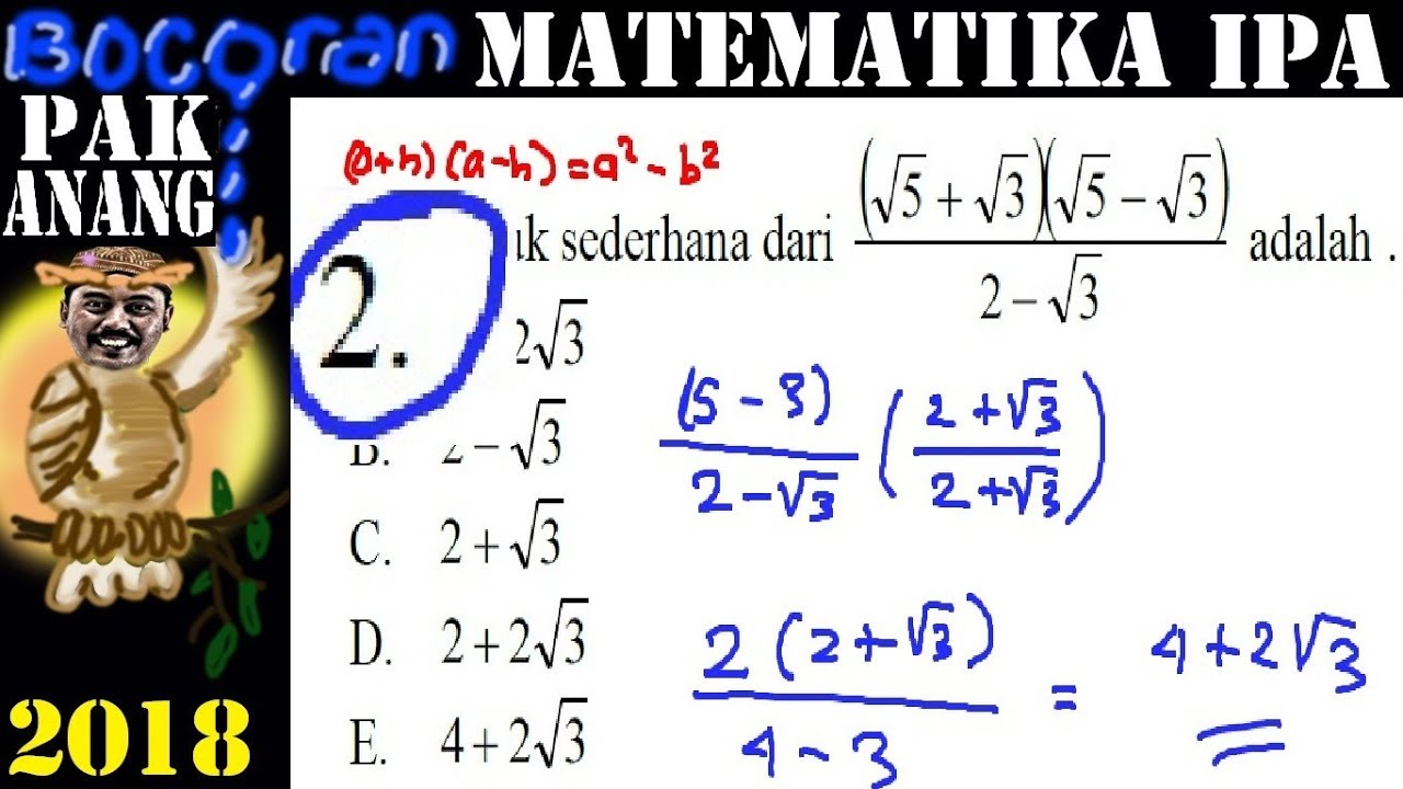 Pembahasan Bocoran Pak Anang Un Matematika Ipa Sma 2018 No 2