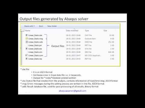 Various Abaqus Output files Generated and their Use / interpretation