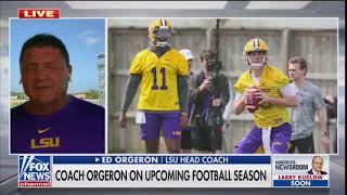 LSU Football Coach Ed Orgeron: I love President Trump...I think he's doing a fantastic job.
