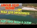 Крым с водой.АЯНСКОЕ вдхр.ПОЛНОЕ на 96%.Идёт СБРОС воды в реку Салгир.РЕМОНТ сбросного канала АЯНА