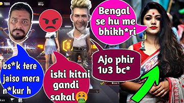 🤯Random  HOT Girl Call me noob and I challenge for room 1v3 Garena Free fire || noob prank video