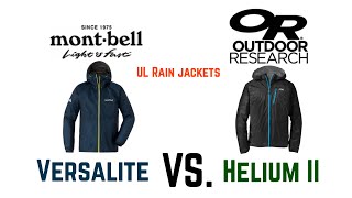 Comparing Montbell’s new Versalite rain jacket to OR’s Helium II (My Pick)